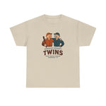Beige heavyweight t-shirt featuring vintage Sherman-Denison Twins minor league baseball team logo and text