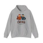 Gray hoodie with Sherman-Denison Twins vintage baseball logo and cartoon players from East Texas League on front