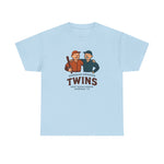 Light blue t-shirt featuring vintage Sherman-Denison Twins baseball team logo from East Texas League