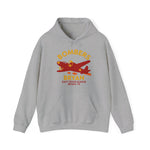 Gray hoodie featuring a vintage Bryan Bombers WWII bomber logo from the East Texas League baseball team