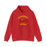 Red Bryan Bombers hoodie with vintage WWII bomber logo and East Texas League baseball team design
