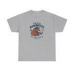Gray heavyweight cotton t-shirt featuring vintage Paris Mammoths minor league baseball team logo from Blue Grass League.