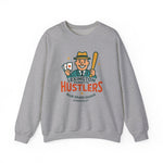 Gray crewneck sweatshirt featuring vintage Lexington Parkette Hustlers baseball team logo and Blue Grass League text