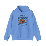 Light blue hoodie featuring a vintage Paris Mammoths baseball team logo with a mammoth holding a bat.