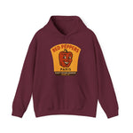 Paris Red Peppers vintage baseball hoodie with retro Red Pepper logo from East Texas League, maroon cozy fit with drawcord hood