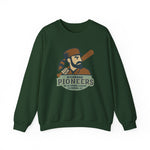 Dark green crewneck sweatshirt featuring Richmond Pioneers vintage minor league baseball team logo design