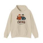 Cream hoodie featuring Sherman-Denison Twins vintage baseball team logo from East Texas League, comfortable and cozy design.