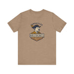 Vintage Versailles Aristocrats baseball team logo printed on a premium lightweight brown t-shirt