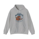 Gray hoodie featuring a vintage Paris Mammoths baseball team logo from the 1922 Blue Grass League in Kentucky.
