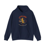 Navy blue Ashland Fruit Company hoodie with vintage baseball team logo and retro baseball design on front.