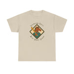 Beige heavyweight t-shirt featuring vintage Lexington Colts Blue Grass League baseball team logo with horse and bat design