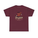 Maroon heavyweight t-shirt featuring Olive Hill Brickies vintage baseball team logo from Eastern Kentucky League