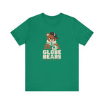 Globe Bears Premium Lightweight T-Shirt in kelly with the Globe Bears logo, a scowling bear cub in a ball cap and glove on the front