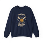 Fort Wayne Brakies Crewneck Sweatshirt in navy with the smiling lantern between two crossed baseball bats on the front