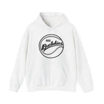 Boise Buckskins Hoodie in white with the Boise Buckskins logo, script lettering across a stitched baseball on the front