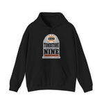 Tombstone Nine Hoodie in black with the Tombstone Nine logo, a grey headstone topped by a baseball marked 1890, with Base Ball Club and a Territorial Champions banner on the front