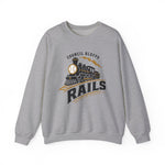 Council Bluffs Rails Crewneck Sweatshirt - Vintage Defunct Baseball Teams - Iowa