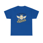 St. Petersburg Saints Heavyweight T-Shirt in royal with the cream winged baseball emblem with a halo on the front