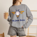 San Jose Bees 1980s Style Crewneck Sweatshirt - Vintage Defunct Baseball Teams - California