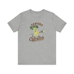 Sanford Celeryfeds Premium Lightweight T-Shirt in athletic heather with the green cartoon celery stalk mascot swinging a bat on the front