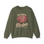 Victoria Rosebuds Crewneck Sweatshirt - Vintage Defunct Baseball Teams - Texas