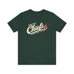 Wenatchee Chiefs Premium Lightweight T-Shirt in forest with the Wenatchee Chiefs logo, script lettering with an apple stitched like a baseball on the front