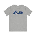 Grays Harbor Loggers Premium Lightweight T-Shirt in athletic heather with the Grays Harbor Loggers logo, script lettering with a tail swash on the front