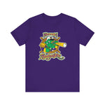 Norwich Navigators Baseball Premium Lightweight T-Shirt in team purple with the green gator navigator logo peering through a bat spyglass inside a ship's wheel on the front