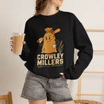Crowley Millers Crewneck Sweatshirt - Vintage Defunct Baseball Teams - Louisiana