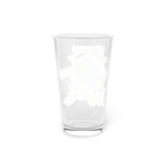 Norwich Navigators Baseball Pint Glass with the green gator navigator logo peering through a bat spyglass inside a ship's wheel, back view