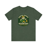 Green Dawson Springs Resorters vintage baseball t-shirt design featuring retro mascot from 1916 KITTY League team