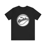 Boise Buckskins Premium Lightweight T-Shirt in black with the Boise Buckskins logo, script lettering across a stitched baseball on the front