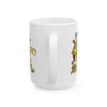 Norwich Navigators Baseball Mug with the green gator navigator logo peering through a bat spyglass inside a ship's wheel, back view 2