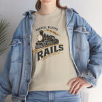 Council Bluffs Rails T-Shirt (Heavyweight) - Vintage Defunct Baseball Teams - Iowa
