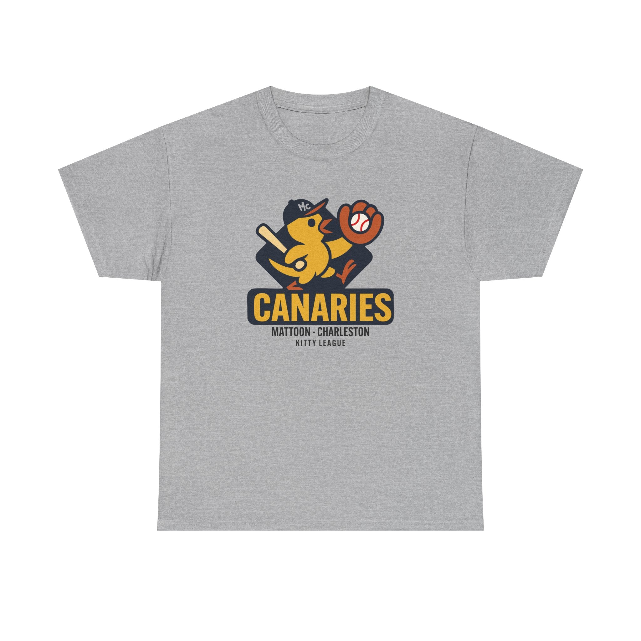 Mattoon-Charleston Canaries T-Shirt (Heavyweight) - Vintage Defunct Baseball Teams