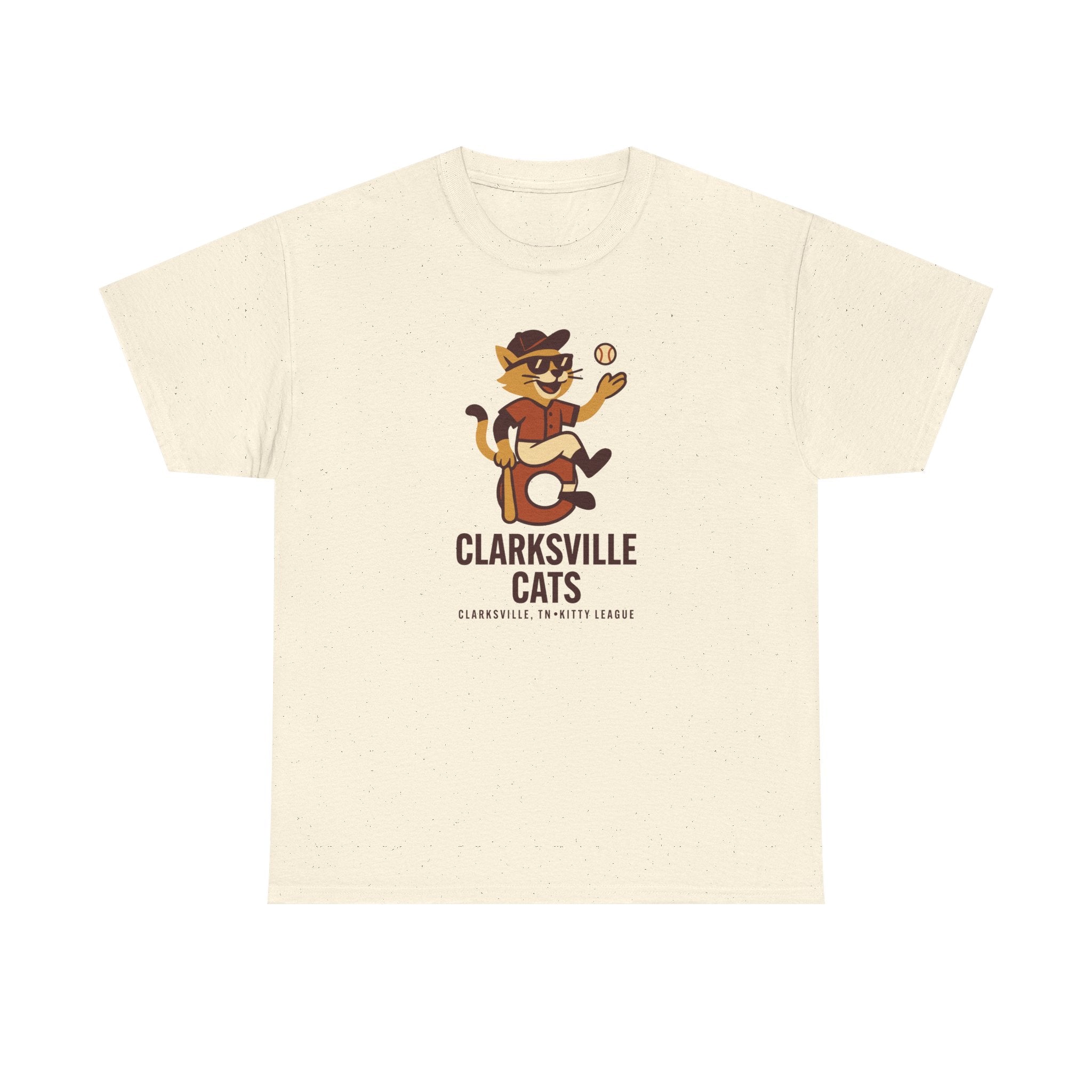 Clarksville Cats T-Shirt (Heavyweight) - Vintage Defunct Baseball Teams