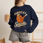 Parksley Spuds Crewneck Sweatshirt - Vintage Defunct Baseball Teams - Virginia