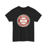 Tri-Cities Triplets Heavyweight T-Shirt in black with the Tri-Cities Triplets logo, red lettering circling a baseball on the front