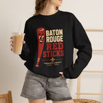 Baton Rouge Red Sticks Crewneck Sweatshirt - Vintage Defunct Baseball Teams - Louisiana