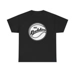 Boise Buckskins Heavyweight T-Shirt in black with the Boise Buckskins logo, script lettering across a stitched baseball on the front