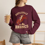 Bartlesville Broncs Crewneck Sweatshirt - Vintage Defunct Baseball Teams - Oklahoma