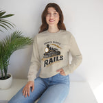Council Bluffs Rails Crewneck Sweatshirt - Vintage Defunct Baseball Teams - Iowa