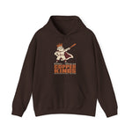 Bisbee-Douglas Copper Kings Hoodie in dark chocolate with the Bisbee-Douglas Copper Kings logo, a bearded king in a crown and cape swinging a bat on the front