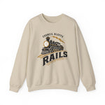 Council Bluffs Rails Crewneck Sweatshirt - Vintage Defunct Baseball Teams - Iowa