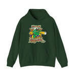 Norwich Navigators Baseball Hoodie in forest green with the green gator navigator logo peering through a bat spyglass inside a ship's wheel on the front