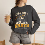 Lead City Grays Crewneck Sweatshirt - Vintage Defunct Baseball Teams - South Dakota