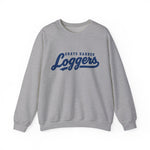 Grays Harbor Loggers Crewneck Sweatshirt in sport grey with the Grays Harbor Loggers logo, script lettering with a tail swash on the front