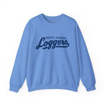Grays Harbor Loggers Crewneck Sweatshirt in carolina blue with the Grays Harbor Loggers logo, script lettering with a tail swash on the front
