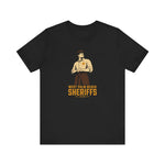 West Palm Beach Sheriffs Premium Lightweight T-Shirt in black with the cream cartoon sheriff holding two bats on the front