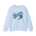 Muskegon Muskies Crewneck Sweatshirt - Vintage Defunct Baseball Teams - Michigan